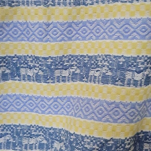 NEW XL FREE PEOPLE BLUE YELLOW CREAM NORDIC BUTTON SWEATER Apres Ski NWT - Picture 12 of 14